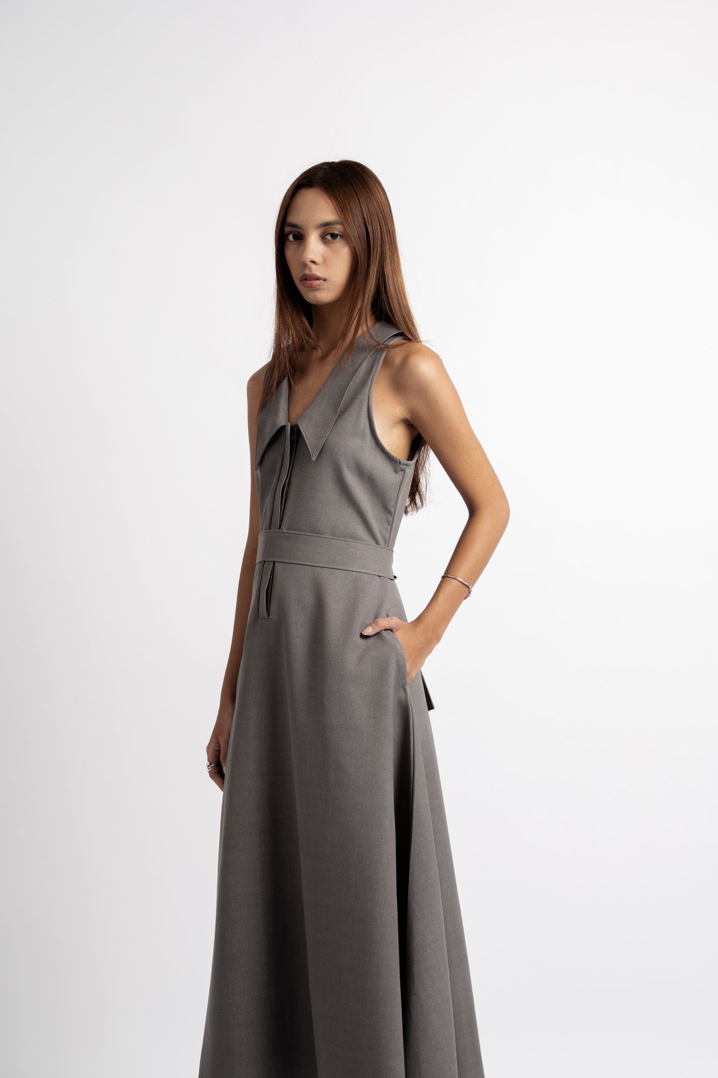 Asa Dress Slate In Grey