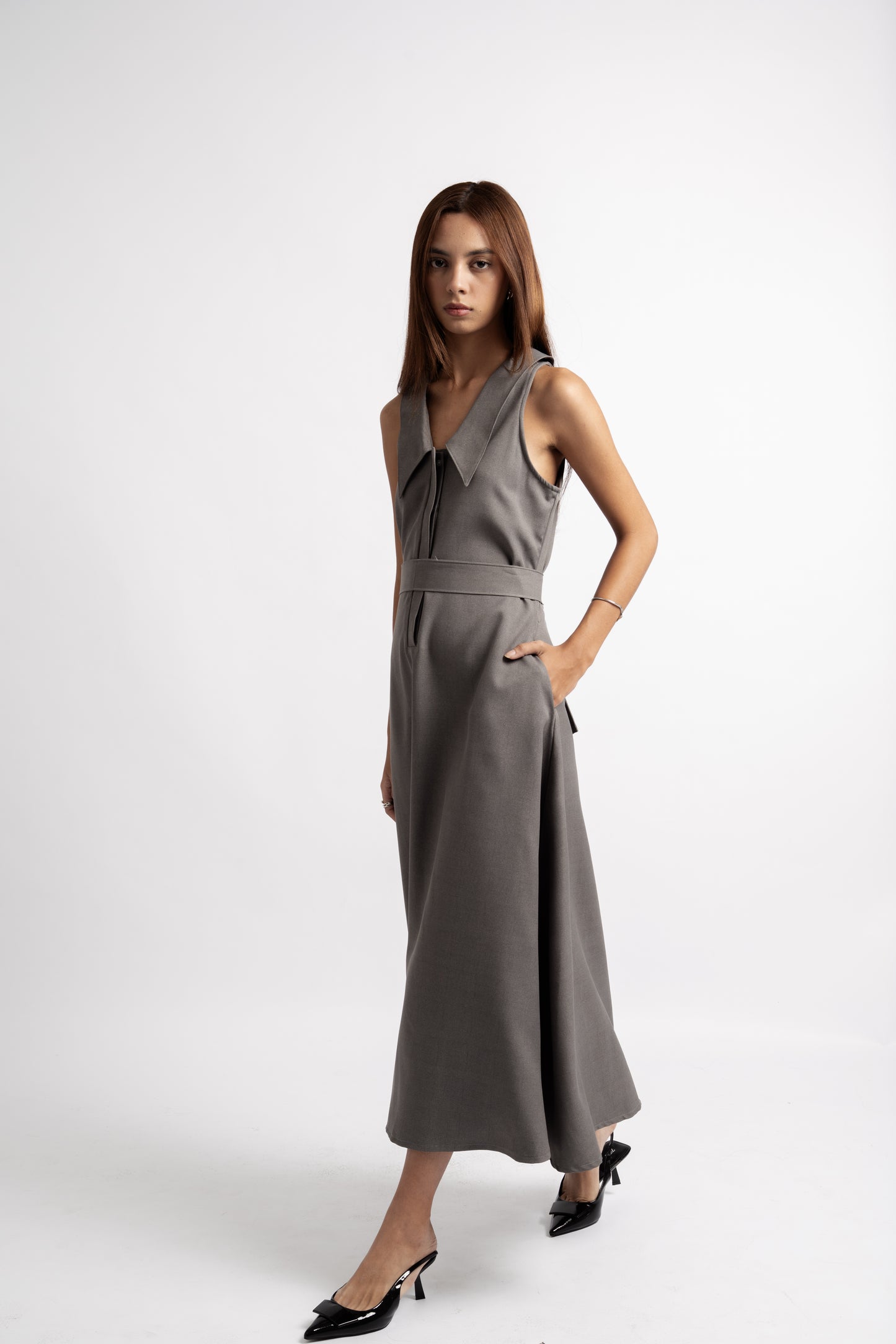 Asa Dress Slate In Grey