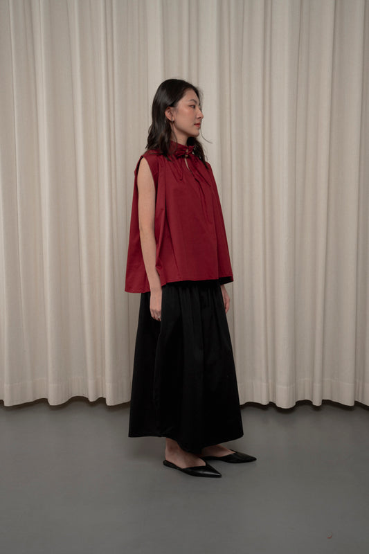 Yume Top In Carmine Red