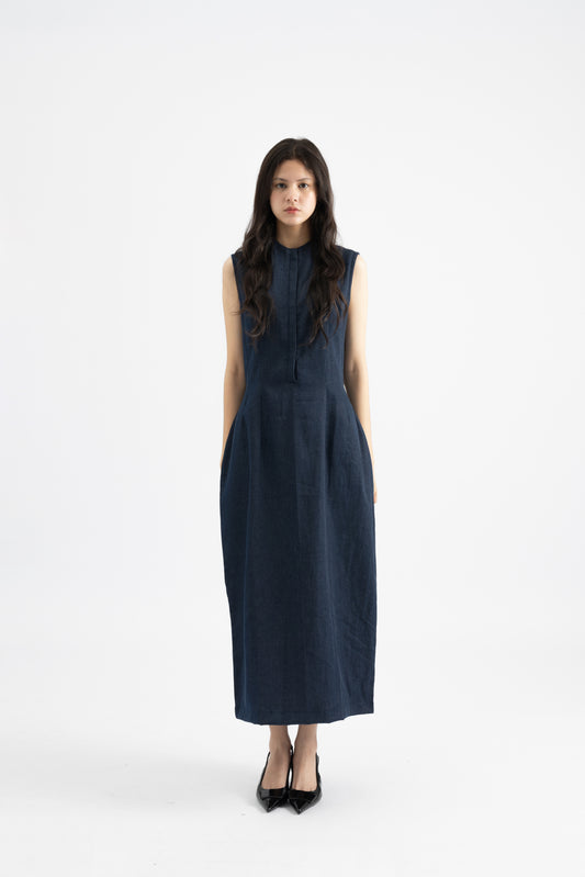 Cady Dress Sleeveless In Denim