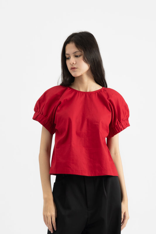 Cali Top In Crimson Red